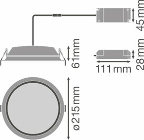 Ledvance LED-Downlight 6500K DALI DLALUD.DN20025/6500K