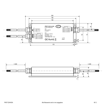 EVN Lichttechnik Power-Repeater 12-36VDC240-720W4-CH PR671224-4x5A