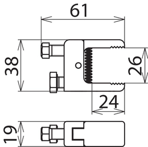 DEHN Kompaktklemme m. Gewindeschraube KK M8 0 24 SK 10