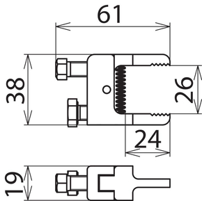 DEHN Kompaktklemme m. Gewindeschraube KKS M8 0 24 SK10