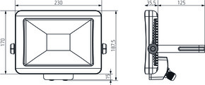 Theben LED-Strahler für Wandm., 30W, schwarz theLeda B30L BK