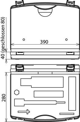 DEHN Kunststoffkoffer 395x295x106mm leer KKL PK PHE3 L