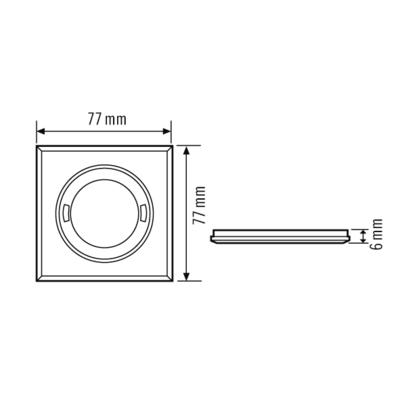 ESYLUX Abdeckung FLATCOVERGLASS SQ WH