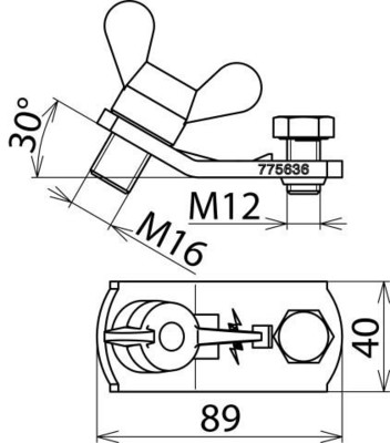 DEHN Erdanschlussstück m. Flügelschraube EAS EK FS 16