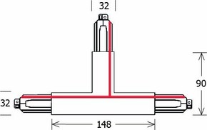 LTS Licht&Leuchten T-Verbinder PE innen rechts gr ST-A T/PE-INR9016 gr