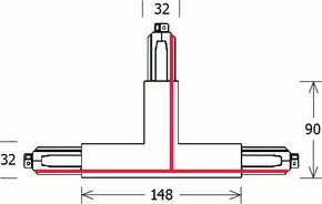 LTS Licht&Leuchten T-Verbinder PE außen rechts weiß ST-A T/PEOUTR9014 weiß