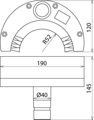 DEHN Halbrundbürste z. Absaugen D 120 mm HRB 120 MS