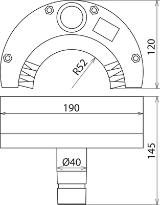 DEHN Halbrundbürste z. Absaugen D 120 mm HRB 120 MS