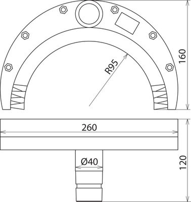 DEHN Halbrundbürste z. Absaugen D 190 mm HRB 190 MS