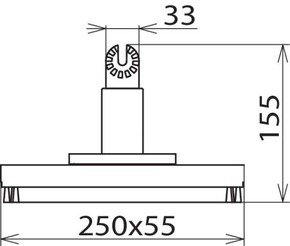 DEHN Rechteckbürste 250x55mm REB 25055 ZK MS