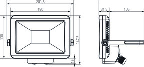 Theben LED-Strahler f.Wandmontage 20 Watt, schwarz theLeda B20L BK