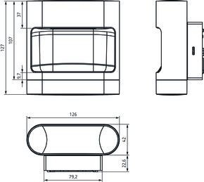Theben LED-Leuchte f.Wandmontage 8,5 Watt, aluminium theLeda D SL AL