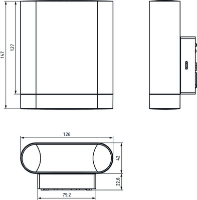 Theben LED-Leuchte f.Wandmontage 8,5 Watt, aluminium theLeda D UL AL