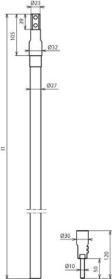 DEHN HVI-power-Leitung D 27mm Cu schwarz HVI P RAV 90 27L6MSW