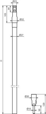 DEHN HVI-power-Leitung D 27mm Cu schwarz HVI P RAV 90 27L6MSW