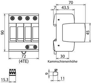 DEHN Überspannungsableiter 4-polig Uc 385V DG M TT ACI 385 FM