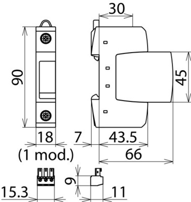 DEHN Überspannungsableiter Typ 2 DEHNguard S DG SU 1P 347 R