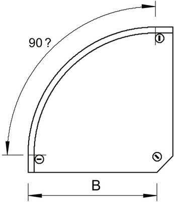 OBO Bettermann Vertr Deckel für Bogen 90 Grad DFB 90 300 A2