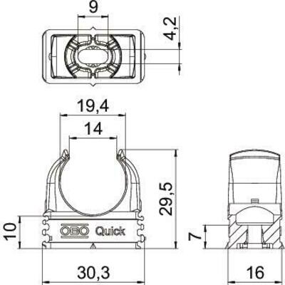 OBO Bettermann Vertr Quick-Klemmschelle lichtgrau 2955 M20