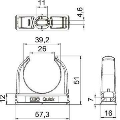 OBO Bettermann Vertr Quick-Klemmschelle lichtgrau 2955 M40