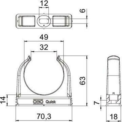 OBO Bettermann Vertr Quick-Klemmschelle lichtgrau 2955 M50