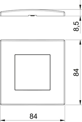 OBO Bettermann Vertr Abdeckrahmen 1-fach ch 84x84mm reinweiß AR45-F1 RW