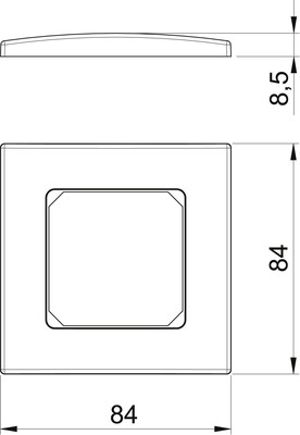 OBO Bettermann Vertr Abdeckrahmen 1-fach ch 84x84mm reinweiß AR50-F1 RW