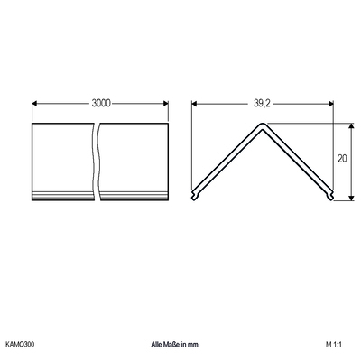 EVN Lichttechnik Profil-Abdeckung opal, 300cm KAMQ300