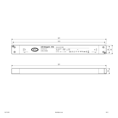 EVN Lichttechnik Netzgerät 12V/DC-0,1-100W IP20 SLF12100