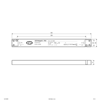 EVN Lichttechnik Netzgerät 24V/DC-0,1-60W IP20 SLF24060