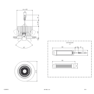 EVN Lichttechnik LED-Einbauleuchte 3000K weiß PC20400102