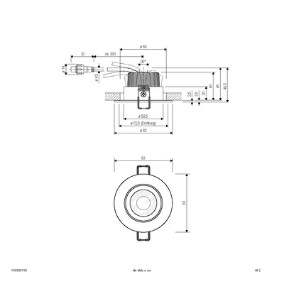 EVN Lichttechnik LED-Einbauleuchte IP65 350mA 3000K chr PC650061102