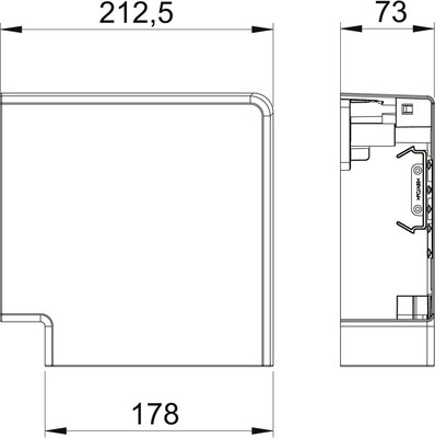OBO Bettermann Vertr Flachwinkel 70x170mm lichtgrau GK-FH70170LGR