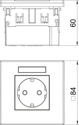 OBO Bettermann Vertr Steckdoseneinheit 1-fach ch 84x84x59mm rt SDE-RW D0RT1B