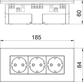 OBO Bettermann Vertr Steckdoseneinheit 3-fach ch 84x185x59 reinweiß SDE-RW D0RW3