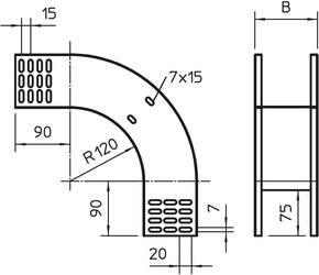 OBO Bettermann Vertr Vertikalbogen 90Grad 85x100mm RBV 810 F FT