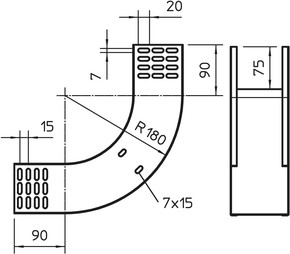 OBO Bettermann Vertr Vertikalbogen 90Grad 85x100mm RBV 810 S FT OBO Bettermann Vertr Vertikalbogen 90Grad 85x100mm RBV 810 S FT