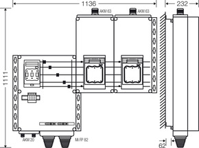 Hensel Verteiler 2x3xNH 1 250A 5-pol.Sch.400A Mi AS 9252 S