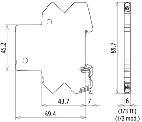 DEHN Kompakter BS-Ableiter für 2 Einzeladern BCO CL2 B 180