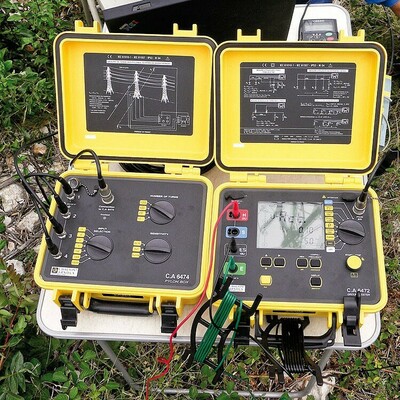 Chauvin Arnoux Set Erdungsmessung an Hochspannungsmast C.A 6472 + C.A 6474