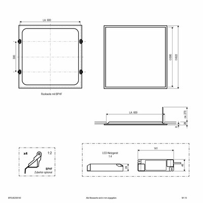 EVN Lichttechnik LED Panel M625 4000K DALI BPDU62300140
