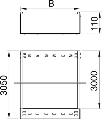 OBO Bettermann Vertr Kabelrinne 110x100x3050mm MKSMU 110 FT