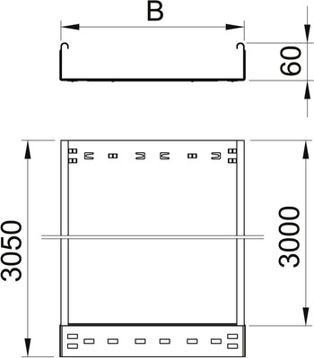 OBO Bettermann Vertr Kabelrinne 60x150x3050mm MKSMU 615 FS