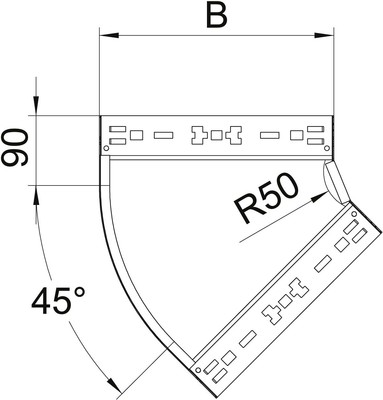 OBO Bettermann Vertr Bogen 45 Grad 60x600mm RBM 45 660 FS