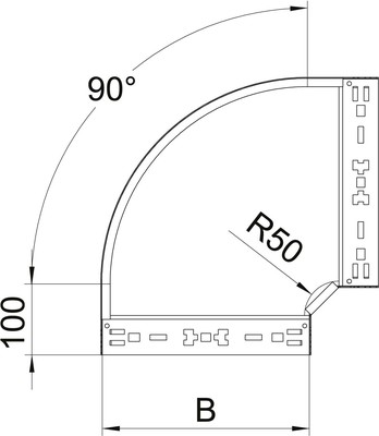 OBO Bettermann Vertr Bogen 90 Grad 110x100mm RBM 90 110 FT