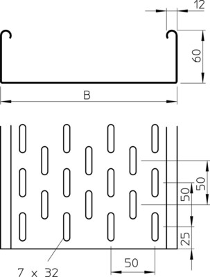 OBO Bettermann Vertr Kabelrinne 60x200mm MKS 620 FT