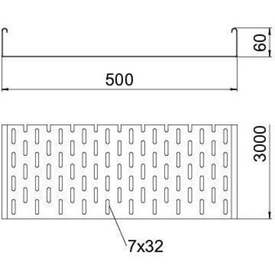 OBO Bettermann Vertr Kabelrinne 60x500mm SKS 650 FT