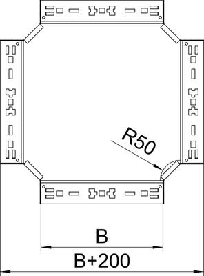 OBO Bettermann Vertr Kreuzung 110x600mm RKM 160 FT