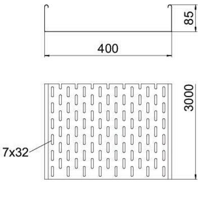 OBO Bettermann Vertr Kabelrinne 85x400mm MKS 840 FS