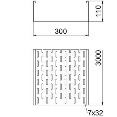 OBO Bettermann Vertr Kabelrinne 110x300mm SKS 130 FS